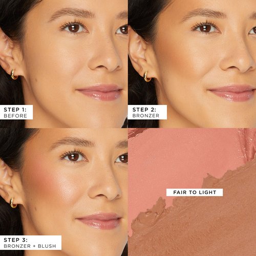 tarte park ave princess cream cheek duo – Blush & Bronzer Duo with Buildable Waterproof Cheek Tint Infused with Coconut, Vitamin E & Guava Seed, Vegan & Cruelty-Free, full size, fair to light