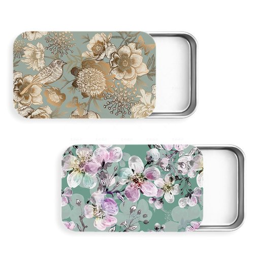 Gerkia 2Pack Travel Floss Picks Case, Refillable Portable Floss Pick Holder and Dispenser, Small Tin Box Containers.