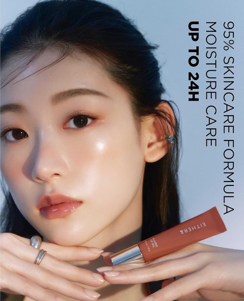 EITHER& Glazed Lip Oil - Tinted Lip Gloss with Peptides | Lightweight, Non-Sticky Moisturizer (10g)