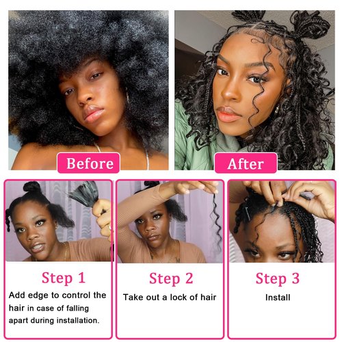 B-Fashion Human Braiding Hair for Boho Braids Deep Wave Bulk Human Hair for Braiding 18 Inch 2 Bundles 100G 100% Brazilian Wet and Wavy Curly Extensions No Weft Bundles