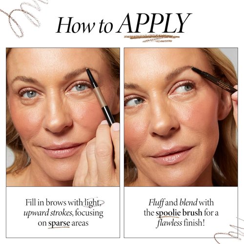 Laura Geller New York INKcredible Waterproof Brow Pencil - Long-Lasting Eyebrow Filler with Spoolie Brush (04 Dark Brown)