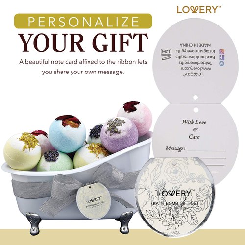 Gift Baskets for Women Holiday Gift for Teen Girls Bath Bomb Self Care Gifts for Women Spa Bath Set, Womens Gifts 10 Two Tone Bath Fizzies W Shea & Coco Butter Dry Flower Petals