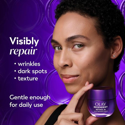 Olay Retinol Night Cream - Anti-Aging Face Moisturizer, Fragrance-Free, 1.7oz | Smooth Fine Lines & Hydrate Skin