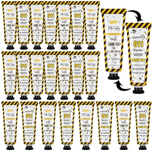 Loopeer 24 Pcs 911 Dispatcher Appreciation Gifts Bulk Hand Cream Travel Size Lotion Set Public Safety Telecommunicators Week Party Favors Birthday Retirement Thank You Gifts for Dispatch Life