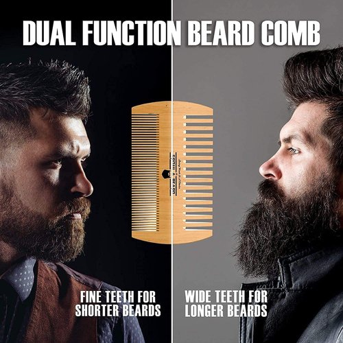 Beard Brush, Beard Comb, Beard Oil, & Beard Balm Grooming Kit for Men's Care, Travel Facial Hair Set for Growth, Styling, Shine & Softness, Great Gifts for Him, Fathers Day, Dad Gifts