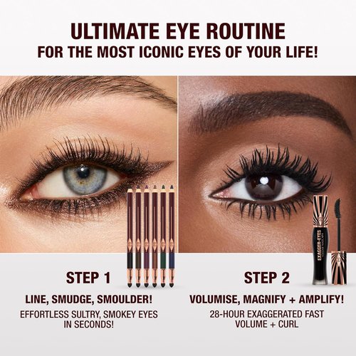 Charlotte Tilbury Rock 'N' Kohl Eyeliner Pencil - Waterproof Formula with Precision Smudger Tip | Sultry Smokey Eyes