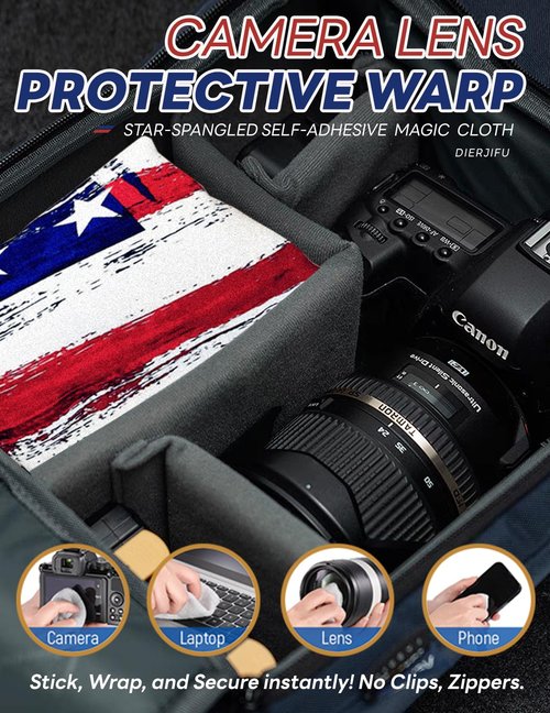 DIERJIFU Magic Self-Adhesive Cloth - Protective Wrap for Camera Lens, Makeup Bag & Cat Grooming | Reusable, Washable & Scratch-Resistant Organizer(19.7"x19.7")