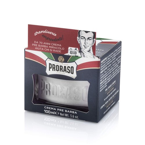 Proraso Pre Shave Conditioning Cream - Aloe Vera & Vitamin E - Protective Formula for Dry, Rough Skin & Beard - Premium Italian Pre Shave Cream - 3.6oz