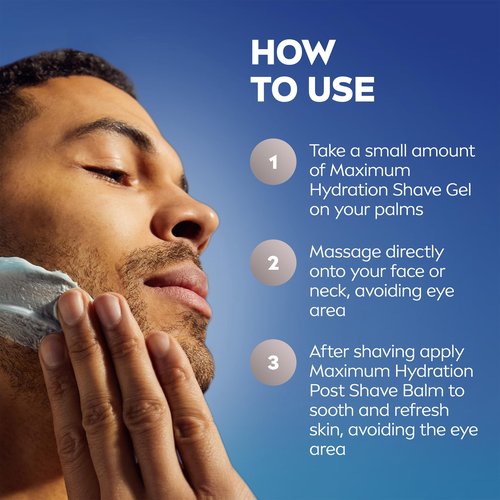 NIVEA MEN Maximum Hydration Shave Gel, with Aloe Vera and Provitamin B5, Shaving Gel for Men, 7 Oz Can, Pack of 3
