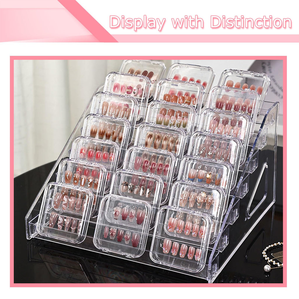 YANMAKE 7-Tier Nail Polish Organizer Rack, 2 Pack Storage Holder Stand for Sunglass Organizer, Greeting Card, Postcard Storage Shelf