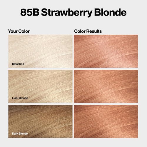 Revlon ColorSilk Blonde Permanent Hair Color - 100% Gray Coverage, Ammonia Free, Vegan Keratin | 85B Strawberry Blonde (Pack of 3)