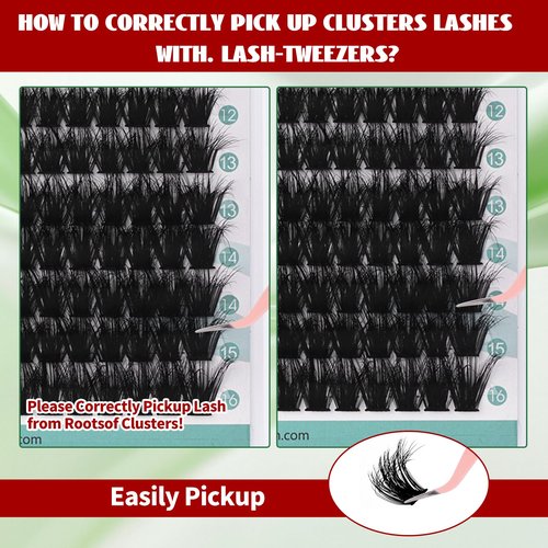 FADVAN Fluffy Thick Lash Clusters DIY Eyelash Extension 8-16mm C Curl 3D Lash Clusters 100D Wispy Individual Eyelash Extensions Clusters Lashes DIY Fluffy Lash for Beginners