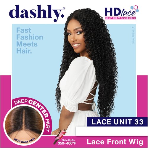 Sensationnel Dashly Wig - Unit 33 Non Lace Cap Ready to Wear Ear to Ear Lacepart Synthetic (1 JETBLACK)