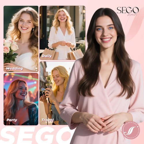 SEGO Clip In Short Hair Extensions Real Human Hair Single 6 Pcs Individual Clip Ins Highlight Remy Balayage Straight Soft Seamless Hairpieces for Women -12 Inch #12P613 Golden Brown&Bleach Blonde