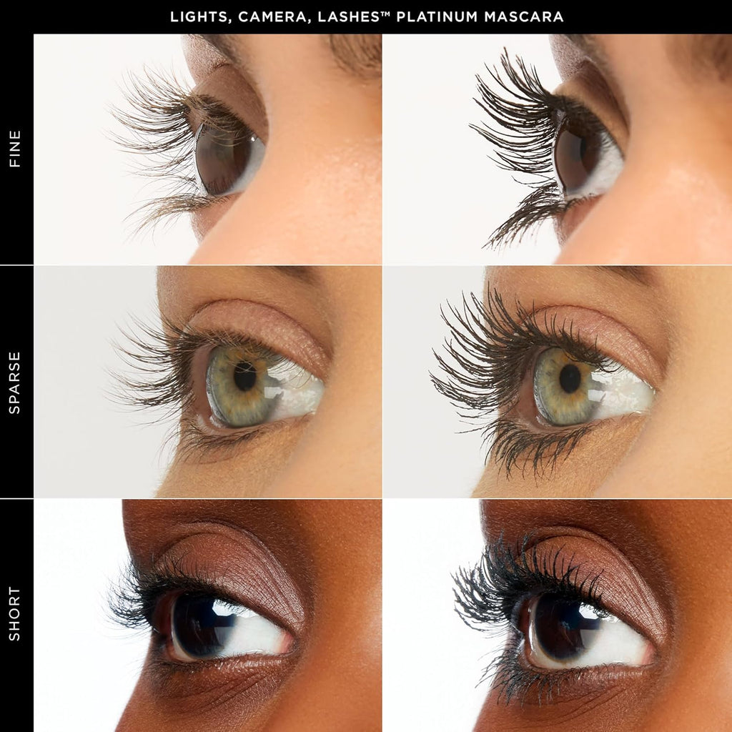 Tarte Lights, Camera, Lashes Platinum Volumizing Mascara - Black Tinted Peptide Formula for Volume & Length, Vegan & Cruelty-Free