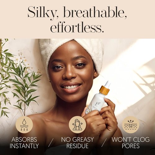 Finally 100% Organic Tsubaki Face Oil - Hydrating Under-Eye Serum for Glowing Skin & Even Tone