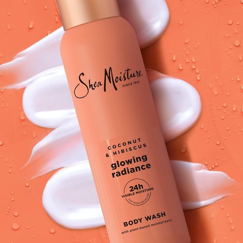 SheaMoisture Coconut Hibiscus Body Wash - 24H Visible Moisture for Healthy, Glowing Skin | 18 oz
