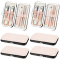 Hanaive 6 Set Manicure Set 48 Pcs Nail Clippers Pedicure Kit Gift for Mother's Day 8 in 1 Stainless Steel Grooming Kit Professional Nail Care Tools with Luxurious Travel Case for Men Women(Rose Gold)