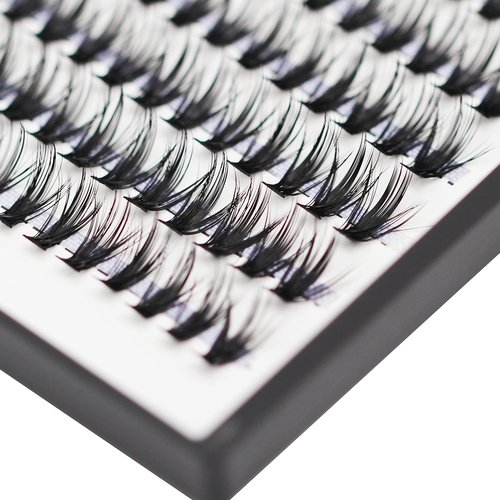 Bodermincer Black/Colored Cluster Lashes 240pcs 20D/40D DIY Eyelash Extension D Curl Long Individual Lashes Mixed Tray Faux Mink Lash Clusters Extensions 8-22mm (30D-10MM)
