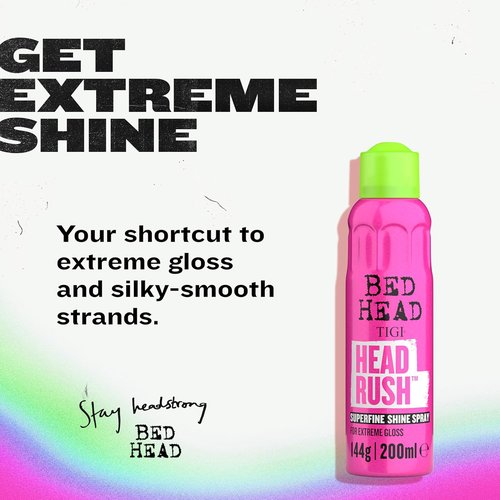 Bed Head by TIGI Headrush Shine Spray - Fragrance & Frizz Control for Smooth, Shiny Hair | 5.3 oz