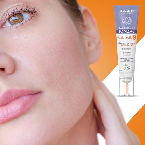 Eau Thermale Jonzac Organic Hyalu Activ C Serum - 5X Stable Vitamin C & Hyaluronic Acid for Brighter, Plumped Skin - 1.01 Fl Oz