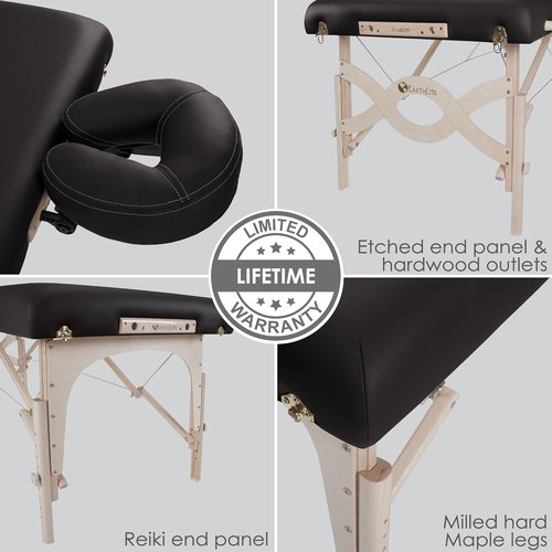 EARTHLITE Portable Massage Table Package - AVALON with Premium Flex-Rest Face Cradle & Strata Cushion (30”x73”)
