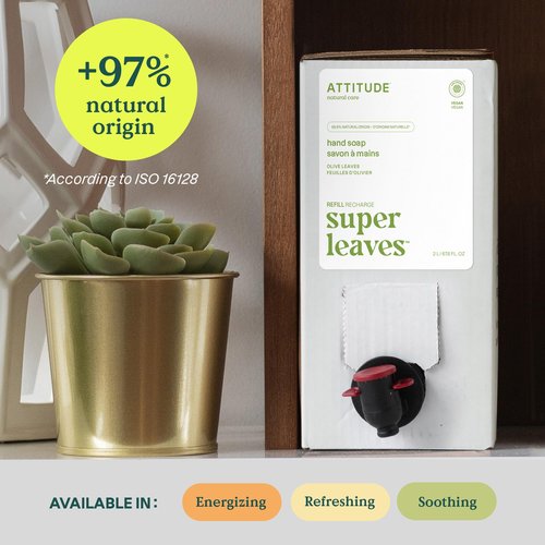 ATTITUDE Liquid Hand Soap, EWG Verified, Plant and Mineral-Based, Vegan Personal Care Products, Pear & Amber, 67.6 Fl Oz