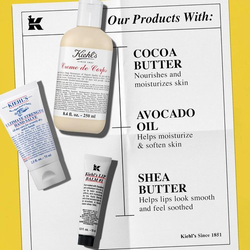 Kiehl's Body Care Routine Gift Set - Moisturizing Hand Lotion, Body Cream & Lip Balm | $75 Value for Dry Skin