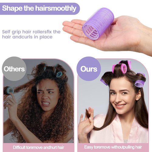 ELASO 33-Piece Hair Roller Set - Self-Grip Rollers for All Hair Types | Includes Clips & Storage Bag