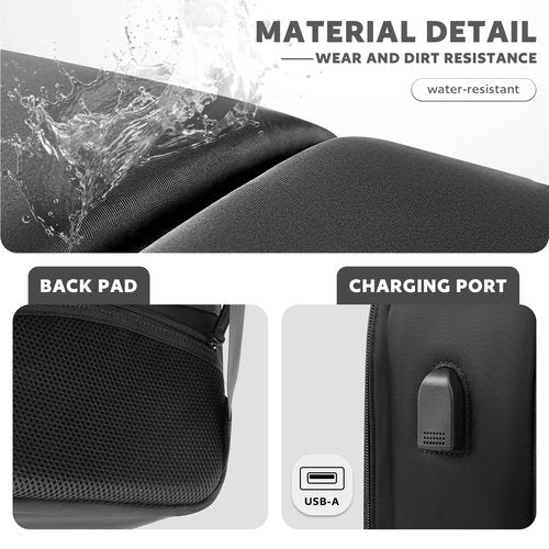 AUROTIER Barber Bag with Insulated Pocket, Portable Backpack for Clippers and Supplies, Travel Hairstylist Smart Bag with USB Charging Port, Water-resistant, Black