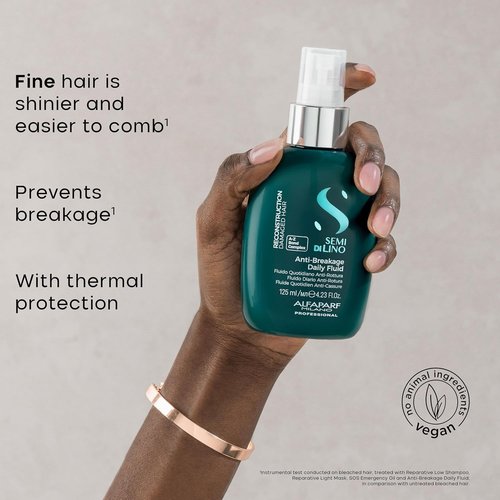 ALFAPARF MILANO Semi Di Lino Reconstruction Daily Fluid - Anti-Breakage Hair Treatment | Heat Protection & Shine (4.23 oz)