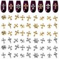 Silver and Gold Cross Nail Charms – 240 Pcs Cross Charms for Nails Crafted from Acrylic & Alloy, Long-Lasting Metallic Shine – Easy-to-Use Nail Decorations for Home, Salon & Holiday Manicure Ideas
