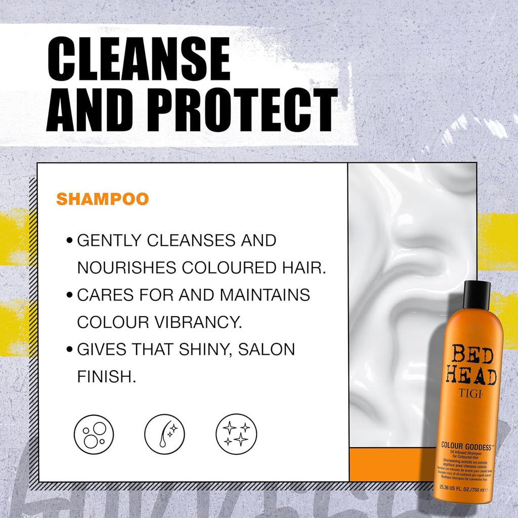 Bed Head Color Goddess Shampoo - Nourishing Formula for Vibrant Color | 25.36 Fl Oz