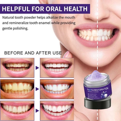 2PCS Mineral Powder for Rooth Restoration, Strengthens Gums, Teeth White Freshens Breath Mineral Powder, Natural Teeth Restoration