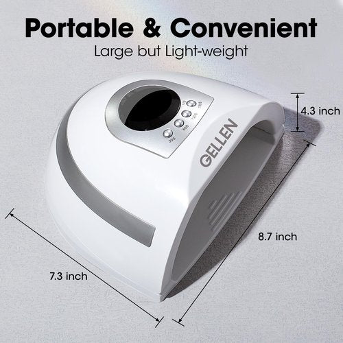 Gellen UV Nail Lamp, 268W UV LED Light for Nails of Finger Toe, Professional Fast Curing Nail Dryer for Gel Nail Polish, 66 LED Beads and 4 Timers