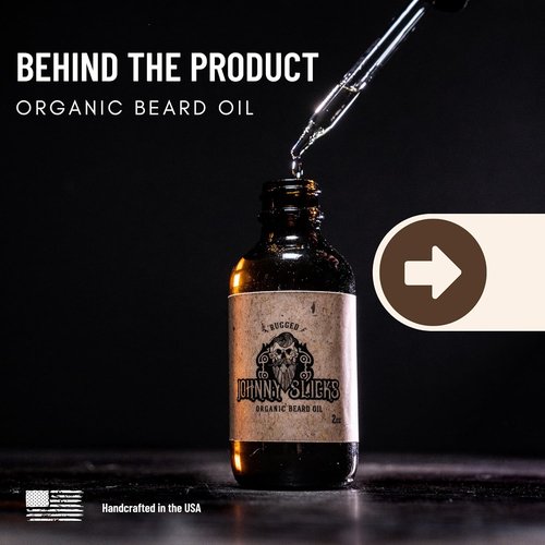 Johnny Slicks Organic Beard Oil - Moisturizes & Reduces Itch | Chemical-Free Formula with Tea Tree, Jojoba, Coconut & Argan