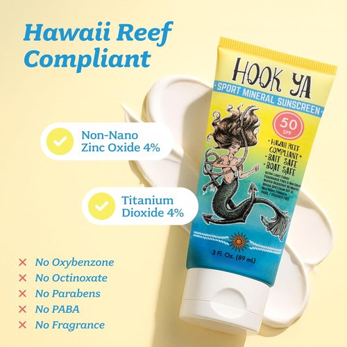 Hawaii Reef Compliant Non-Nano Mineral Sunscreen - 3oz Travel Size | UVA/UVB Protection, Fragrance-Free