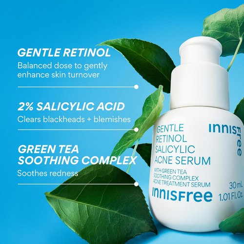 Innisfree Gentle Retinol Salicylic Acne Serum - Korean Face Treatment for Clear Skin & Blemish Control