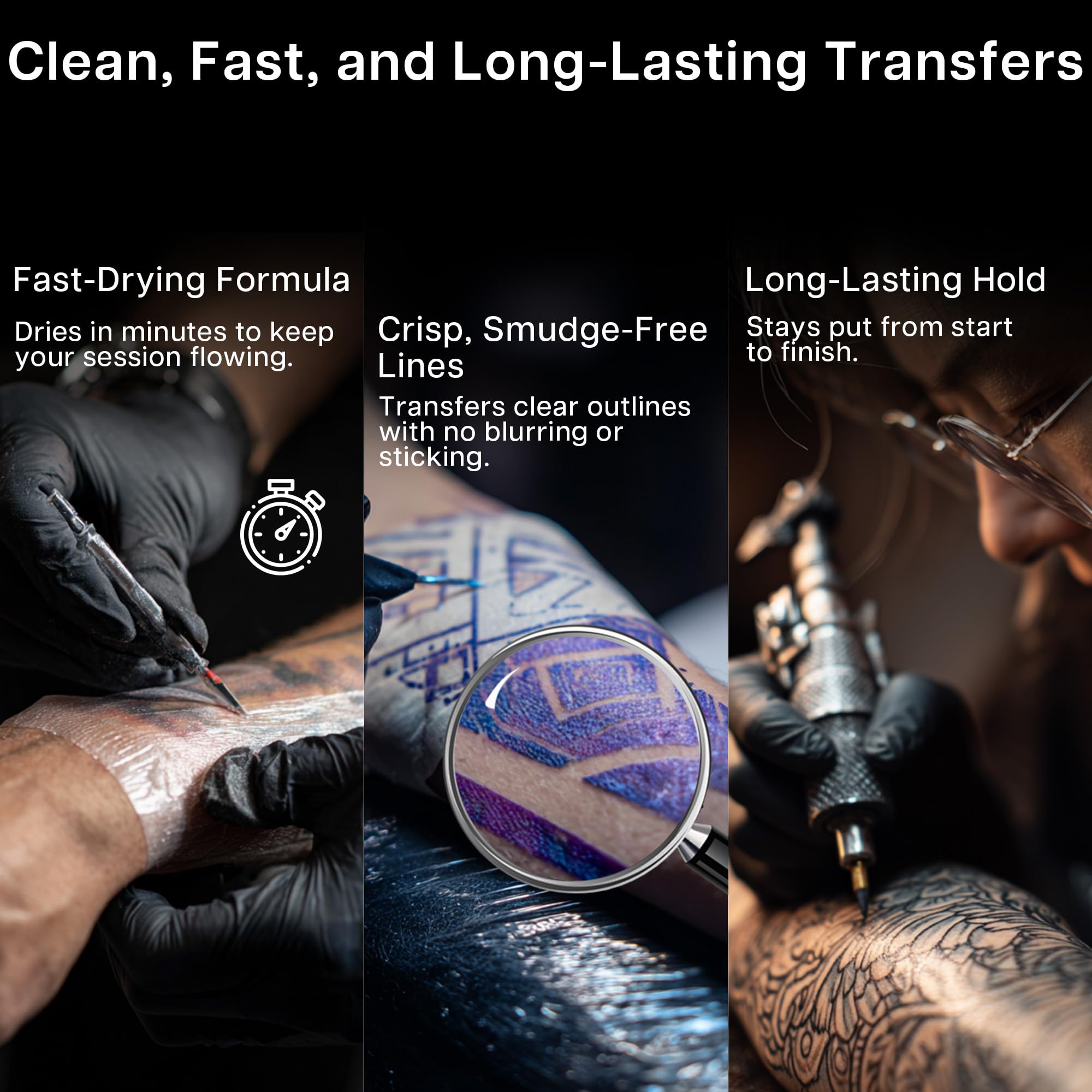 VRAIKO Fsherney Tattoo Stencil Gel, 300ml Large Tattoo Transfer Gel, Skin-Friendly & Fast-Drying Transfer Solution for Clear & Long-Lasting Designs, Clean and Easy Application