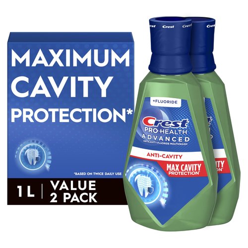 Crest Pro-Health Advanced Maximum Cavity Protection Mouthwash - Mild Mint - 2x1L