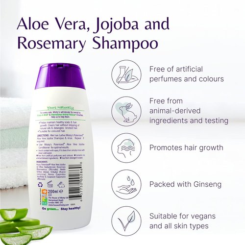Aloe Vera Jojoba Shampoo - Organic Aloe Vera & Rosemary Infusion | 200ml Natural Formula