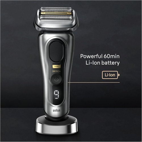 Braun Series 9 PRO+ Electric Razor - 5 Pro Shave Elements & Precision Trimmer | Wet & Dry, 60min Runtime