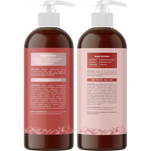 **Argan Oil Shampoo & Conditioner Set - Paraben & Sulfate Free for Frizz Control & Moisture**