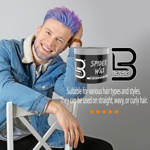 Level 3 Spider Wax - Long-Lasting Hold for Enhanced Hair Volume & Texture | 4 oz