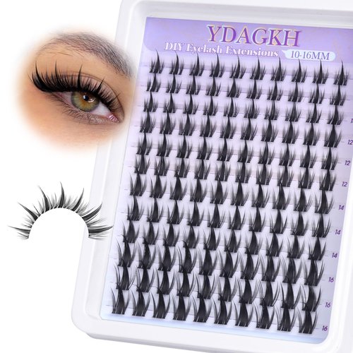 Anime Lash Clusters with Spikes Manga Eyelash Clusters Invisible Band Spiky Clusters Eyelash Extensions Natural Cluster Lashes Wispy 10-16mm DIY Lash Extension Clear Band Doll Individual Lashes 120Pcs