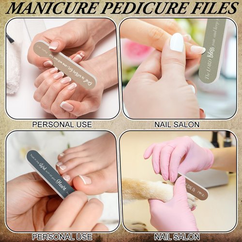 Lanties 50 Pcs Christian Gifts for Women Bulk Religious Easter Gift Christian Nail File Bulk Mini Bible Scripture Emery Board Nail Files Religious Appreciation Gifts for Employee Staff Coworker