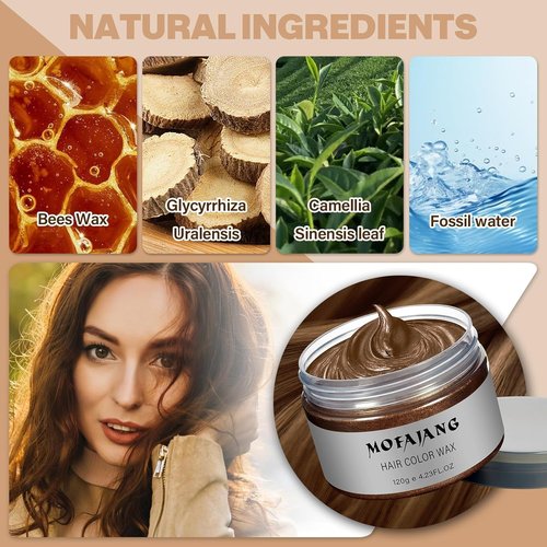 Acomler Brown Hair Color Wax - Natural Washable Hair Spray for Kids & Women | 4.23 Ounces
