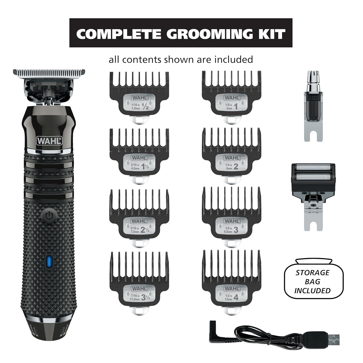 Wahl USA Pro Series Skeleton Style Trimmer - Cordless Lithium-Ion Beard & Hair Clipper | Near Zero Gap Blade