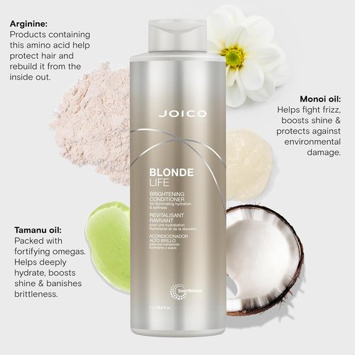Joico Blonde Life Brightening Conditioner - Illuminate Hydration & Softness for Blonde Hair | Sulfate Free, With Monoi & Tamanu Oil