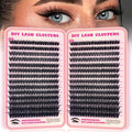 Lash Clusters, 532pcs 80D Natural Fluffy D Curl Lashes Clusters 10-18mm Individual DIY Manga Wispy Cluster Eyelash Extensions Kit Fairy Flora False Eyelashes Waterproof